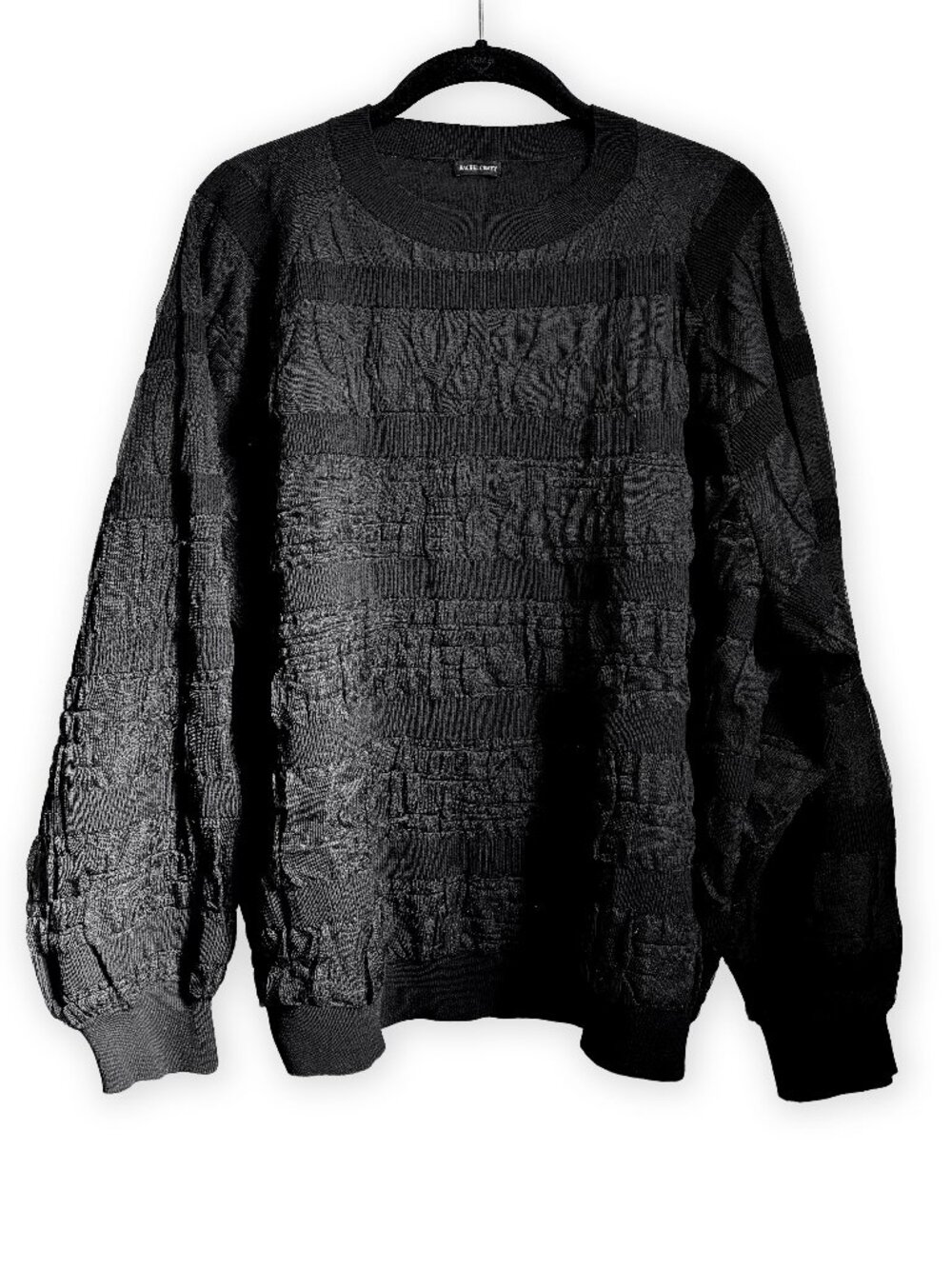 Rachel Comey Black Oversized Textured Mixed-Media Knit Sweater
